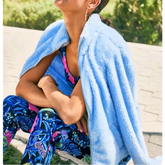 Lilly Pulitzer Ansel Long Sleeve Zip Up Jacket Blue Peri Small - Picture 4 of 16